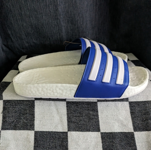 Adidas Men 9 Blue and White Adilette Boost Slip on GZ5313 Madd 1223 main image 6